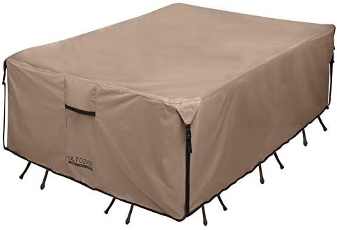 Amazon Com Ultcover Rectangular Patio Heavy Duty Table Cover 600d Tough Canvas Waterproof Outdoor Dining Table And Chairs General Purpose Furniture Cover Size 88l X 62w X 28h Inch Garden