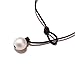Pearl Leather Choker for Women Single Freshwater Pearl Black Necklace Handmade by Richarde