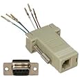 InstallerParts DB9 Female to RJ11/12 (6 Wire) Modular Adapter Ivory -- Gold Plated