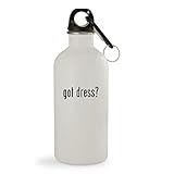 got dress? - 20oz White Sturdy Stainless Steel Water Bottle with Carabiner