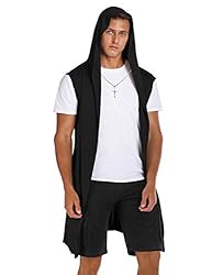 RAGEMALL Mens Sleeveless Long Cardigan Open Front