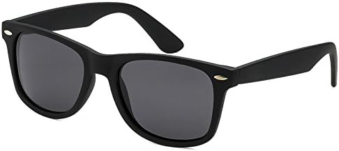 Epic Brand Wayfarer Sunglasses Collection for Men and Women | Classic 80's Retro Vintage Fashion Timeless Style (Matte Black, Black 52mm Polarized)