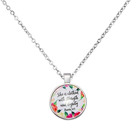 Christian Necklace Religious Bible Verse Gift Jewelry for Women Girls