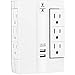 Wall Surge Protector, Lovin Product Multi Plug Outlet Wall Tap Power Strip with 2 USB Ports, 6 Protected Outlets (3 Swivel Outlet), Grounded Indicator, UL Listed, 1050 Joules