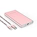 Portable Charger 10000mAh Cell Phone Power Bank External Battery Backup Pack BENANNA Dual Input Compatible with iPhone X XS Max XR 8 7 6 Plus Se Android Galaxy Note iPad LG - Rose Gold