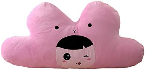 Roner Large Filled Cloud Reading Pillow Lovely Cute Baby Face Pattern Backrest Cushion Home Sofa Office Nap Bolster Plush Decorative Throw Pillow Pink 59 Inches