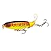 MINGZE 5-Pack Whopper Plopper Bass Lure 0.46oz/3.94 inch Artificial Hard Bait Topwater Floating Fishing Lures