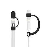 MoKo Pencil Cap Holder for Apple Pencil, Charging to USB Cable + Apple Pencil Cap, Fit New iPad 10.2 2019/iPad Air (3rd Gen) 10.5"/iPad mini(5th Gen)7.9" 2019 Pencil（Only for Apple Pencil 1st), BLACK