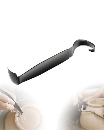 Pottery Trimming Tool, Stainless Steel Pottery Trimming Tools for Pottery, Durable and Sharp, Double Ended Trim Pottery and Ceramic Tools for Clay Artists and Pottery Creation (1 Pack)