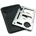 Small Survival Tool Credit Card Size Multi Purpose Device with Pouch (2-Pack), Silver