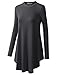 URBANCLEO Womens Long Sleeve Mock Neck Tunic Top Mini T-Shirt Dress Char, XL