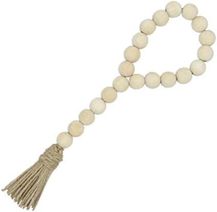 Moonuy Tassle Farmhouse Beads Natural Wood Bead Garland Kids Room Decor Decoration Accessories Home Decor Gift (A)
