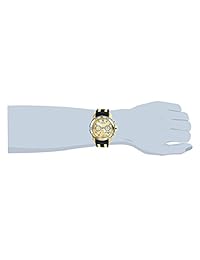 Invicta 17887 Reloj pulsera para hombre de acero inoxidable bañado en oro de 18 quilates con revestimiento iónico y detalles en azul