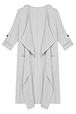 Meaneor Women's Long Waterfall Draped Coat Belt Long Sleeve Jacket Cape Cardigan