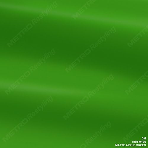 3M 1080 M196 MATTE APPLE GREEN 5ft x 1ft (5 Sq/ft) Car Wrap Vinyl Film