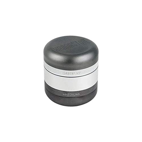 KANNASTOR GR8TR V2 Grinder - Premium Food Grade Quality Aluminum w/Screen Chamber - 8 Pieces - 60 Mesh Stainless Easy Change Screen - Perfect for Herb Spices - Smooth Grind - Storage Lid