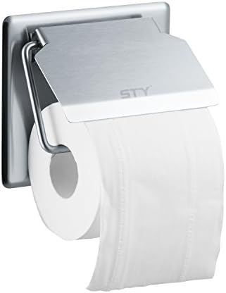 Toilet Paper Holder, STY Toilet Paper Towel Roll Brush Holder Wall Mount Tissue 304 Stainless Steel with Shelf for Bathroom