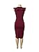 VERTTEE V Neck Ruffle Plain Bodycon Sleeveless Midi Tight Wrap Women's Party Dress Red