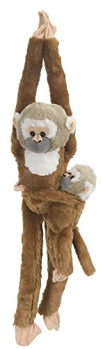 Wild Republic Squirrel Monkey w/baby Plush, Monkey Stuffed Animal, Plush Toy, Gifts for Kids, Hangin - //coolthings.us