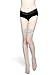 MOOCHI Women's 20 Denier Sheer Soft Gray Thigh High Stockings with Silicone Lace Top for formal casual dresses