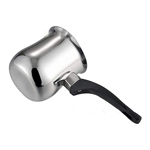 YUSDP 3 Set of Stainless Steel Saucepan Milk Warmer Mini Butter Melting Pot with Side Spouts for Easy Pour with Ergonomic Handle Coffee Sauce Pan Pouring Decanter