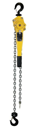 OZ Lifting Lever Hoist, Overload Protection, Hook Mount, 1-1/2 Ton Capacity, 15' Lift, 14-31/32" Headroom, 16-1/8" Lever Length, 1-13/32" Hook Opening