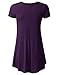URBANCLEO Womens Round Neck Elong Tunic Top Mini T-Shirt Dress Plum 2XLARGE