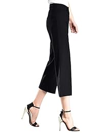 Pantalón capri capri de ajuste cómodo y cómodo para dama de Foucome con pretina contorneada y trabillas