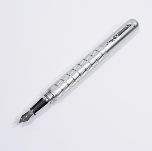Giuliano Mazzuoli Officina Mini End Mill Brushed Chrome Fountain Pen (PO1MS03) by Giuliano Mazzuoli