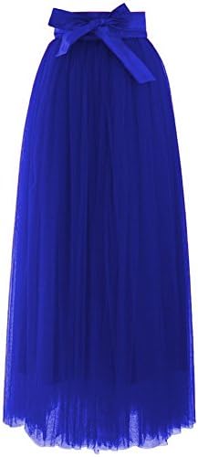 Omela Women Long Tulle Evening Party Prom Maxi Bridesmaid Skirts A line