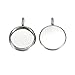 HooAMI 20pcs Silver Tone Round Pendant Trays Pendant Blanks Cameo Bezel Settings Photo Jewelry - Custom Jewelry Making - Fit for 12mm