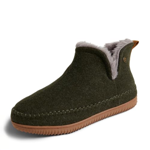 Dearfoams Men's Memory Foam Indoor House Slippers Brixen Ankle Boot House Shoes - Gifts for Men