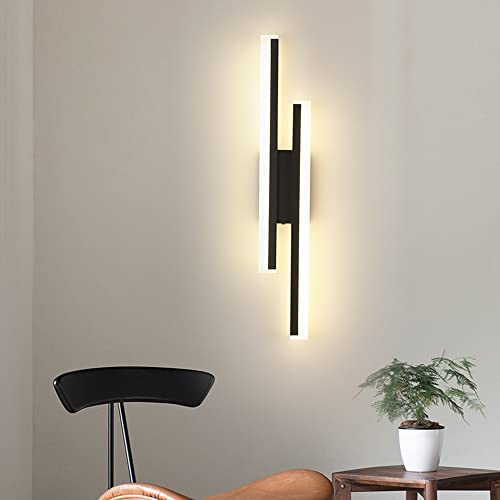 Riserva Wall Light LED Indoor Modern 16 W Warm White 3000 K Black | Wall lamp creative long parallel for living room, corridor, stairs, 40 cm