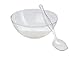 Clear Plastic Serving Bowl set, 6, 64 OZ Disposable Serving Bowls With 6 Hard Plastic Serving Spoons - Perfect for Salads and Wedding Parties by Upper Midland Products
