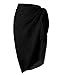 Huiyuzhi Womens Beach Sarong Swimsuit Wrap Chiffon Swimwear Cover Up (One Size, Black)
