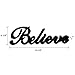 CVHOMEDECO. Matt Black Wooden Words Sign Free Standing Believe Desk/Table/Shelf/Home Wall/Office Decoration Art, 14-1/4
