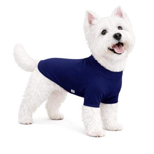 LoveLongLong Spring Summer Cooling Dog T-Shirt with UV Protection and Moisture-Wicking Fabric Blank Color Navy blue XS