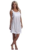Handmade Embroidered Eyelet Sleeveless Lady Nightgown, 100% Cotton, 5 Sizes