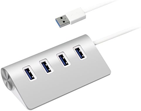 Keteka® Premium 4 Port Aluminum USB 3.0 Hub (12" cable) for iMac, MacBook, MacBook Pro, MacBook Air, Mac Mini, or any PC