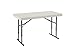 Lifetime 80161 4' Commercial Adjustable Height Folding Table Tabletop with Bronze Frame, Almond