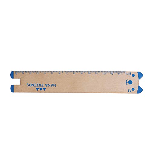 Junlinto Cute Animal Wooden Straight Ruler Measuring Tool Stationery Office School Supply-Blue