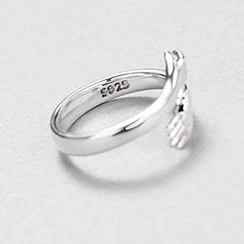 TONGHANG Women\'s 925 Sterling Silver Ring, Love Hugging Rings, Adjustable Open Ring for Women, Fashion Engagement Bands for Couples Wedding (Silver-A, Adjustable)