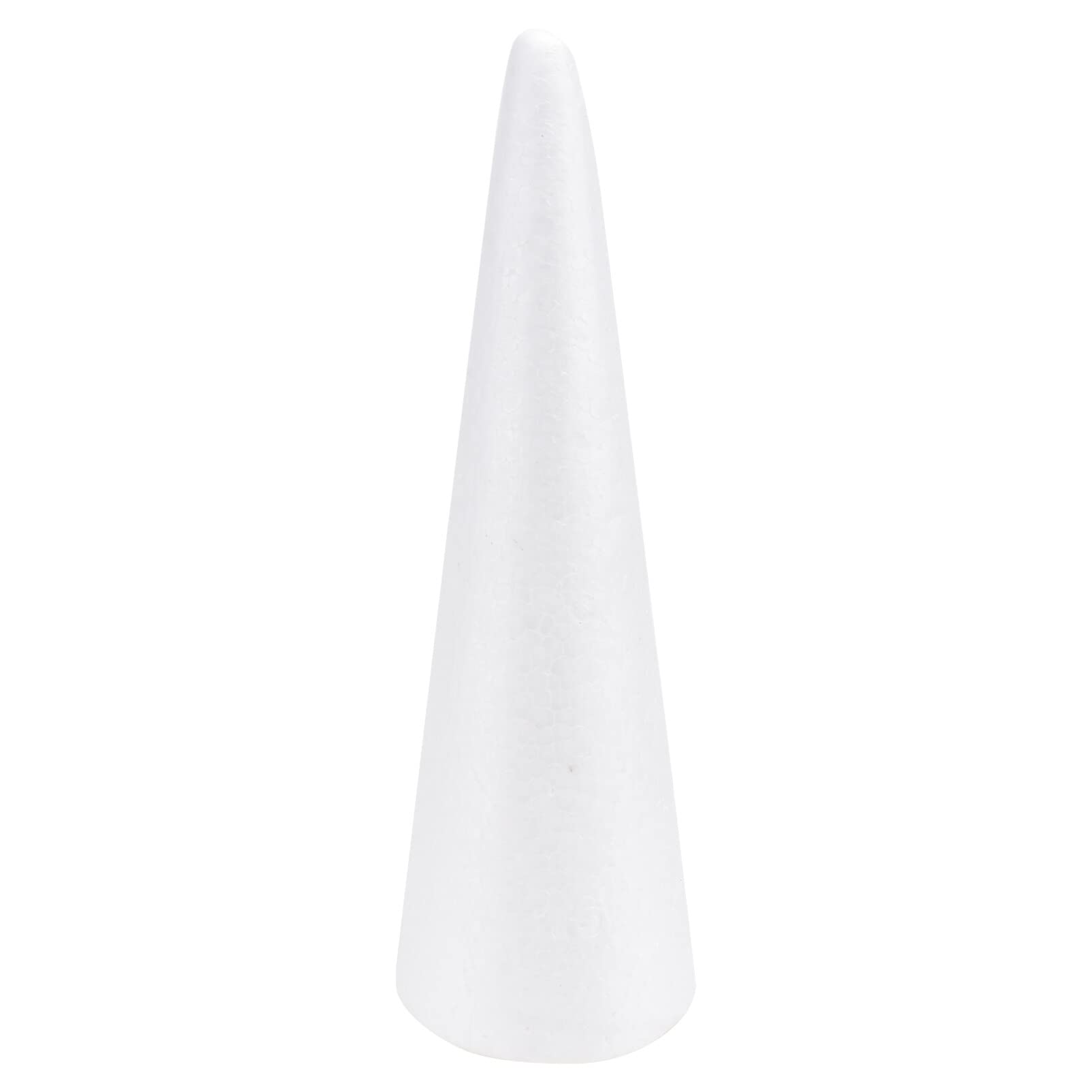 SEWACC 30cm Foam Cone, Cone Shapes Christmas Tree Foam White Solid DIY Cone Children Handmade Craft Cone Accessories for Home Craft Christmas