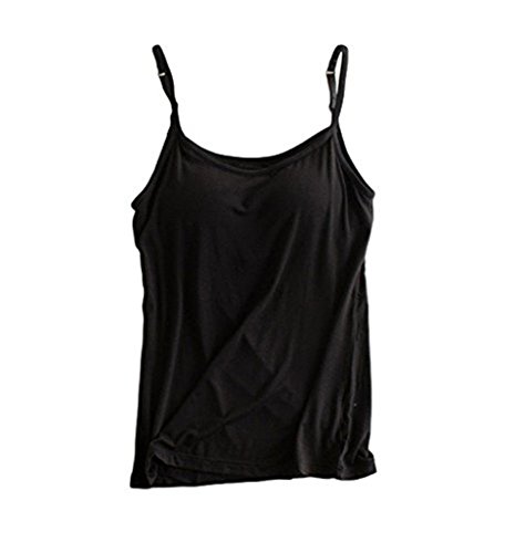 Women's Adjustable Padded Bra Camisole Top - Built-in Support Tank For Workouts & Daily Wear