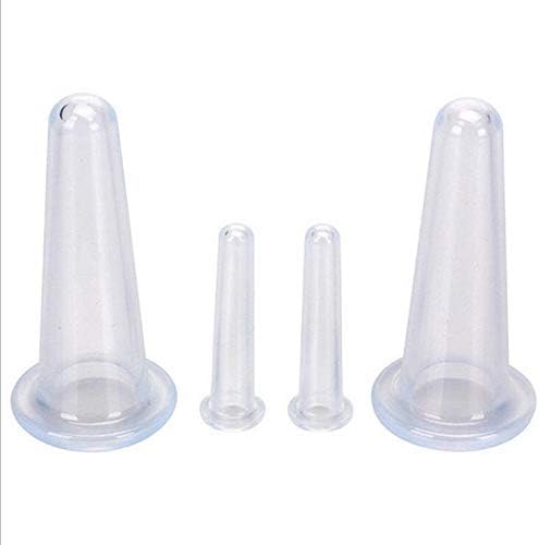 QUUPY Silicone Cupping Facial Set Eye and Face Vacuum Massage Cup Kit - 4 Cups(2Large+2Small) - Image 3