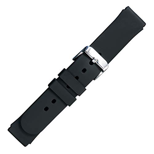 Speidel Silicone Replacement Black Watch Band in 20mm