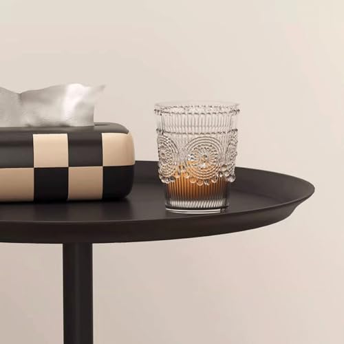 Sofa Side Table Small Coffee Table Anti-Rust Waterproof, Home Side Tables for Small Spaces，End Tables for Living Room Bedroom Balcony Office (BLACK)