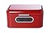 Bread Box for Kitchen Counter - Red Bread Bin, Retro Storage Container with Front Window, For Doughnuts, Pastries, Cookies - 12 x 7 x 6 Inches