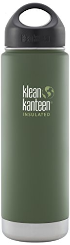 Klean Kanteen Wide Insulated Bottle with Stainless Loop Cup, Vineyard Green, 20-Ounce