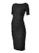 Liu & Qu Women's Maternity Bodycon Ruched Side Dress Casual Short & 3/4 Sleeve Dress for Daily Wearing Or Baby Shower